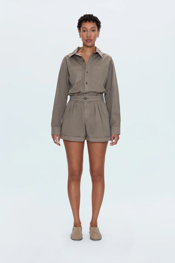ARCHIE LONG SLEEVE PLEATED ROMPER - PISTOLA