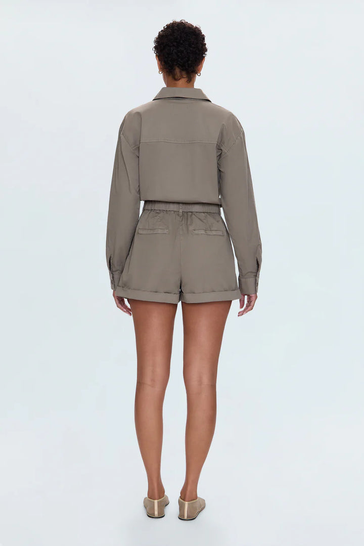 ARCHIE LONG SLEEVE PLEATED ROMPER - PISTOLA