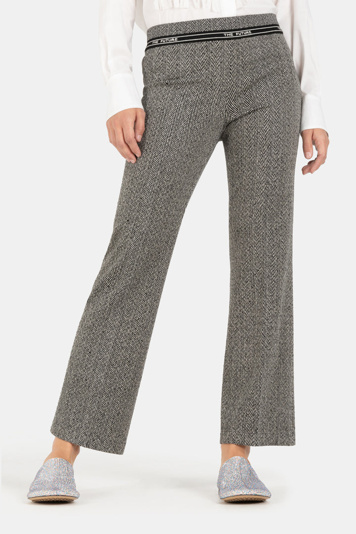 FAITH HERRINGBONE PRINT PANT - CAMBIO