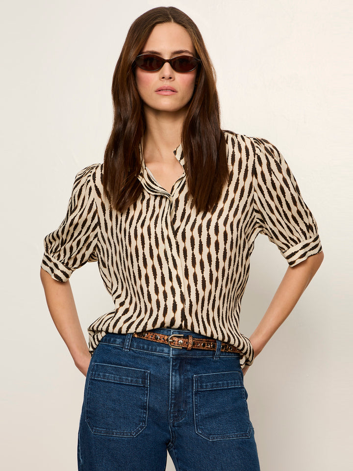 EDEN BUTTON BLOUSE (INKBLOT) - SANCTUARY