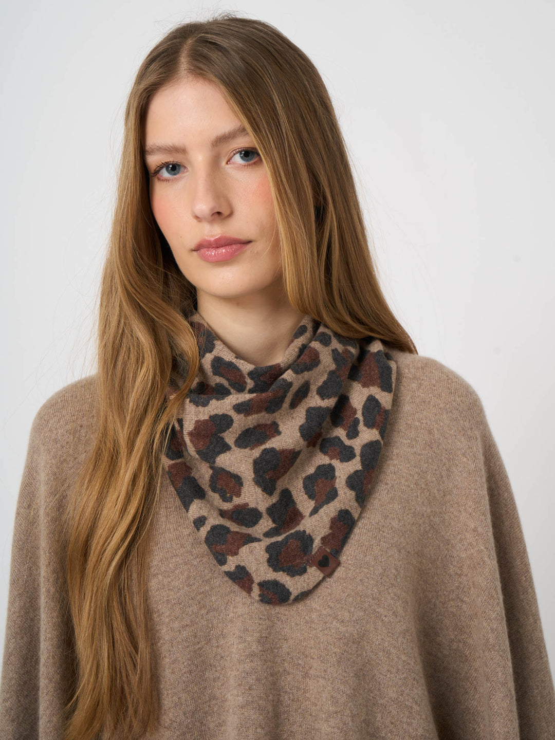 ORGANIC CASHMERE KNITTED SCARF (LEOPARD) - REPEAT