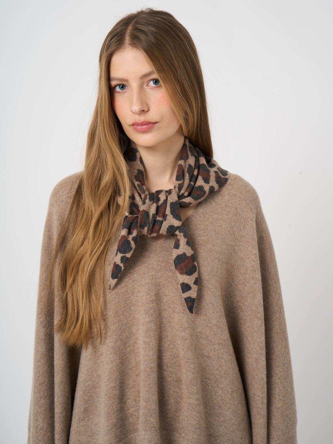 ORGANIC CASHMERE KNITTED SCARF (LEOPARD) - REPEAT