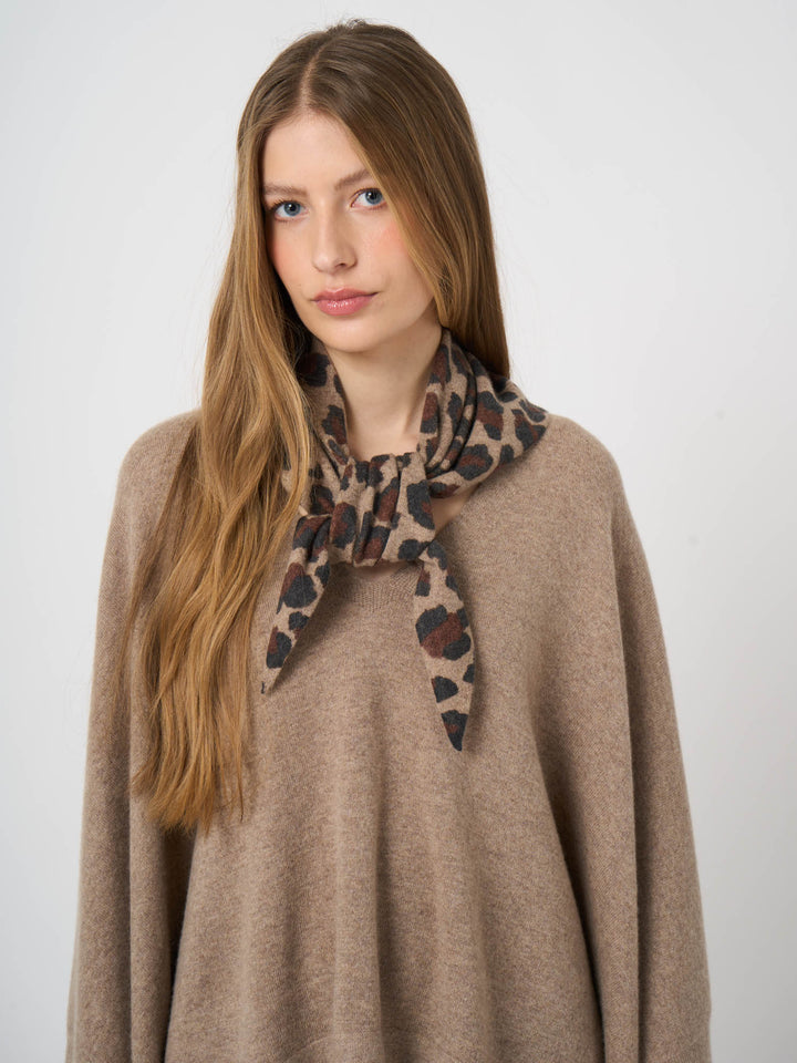 ORGANIC CASHMERE KNITTED SCARF (LEOPARD) - REPEAT
