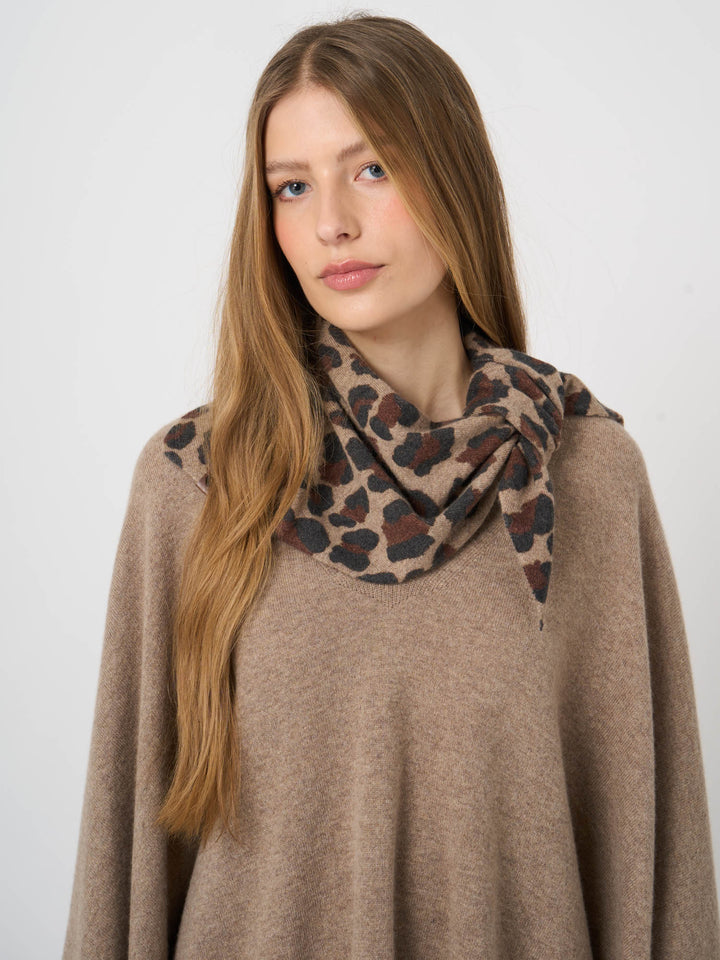 ORGANIC CASHMERE KNITTED SCARF (LEOPARD) - REPEAT