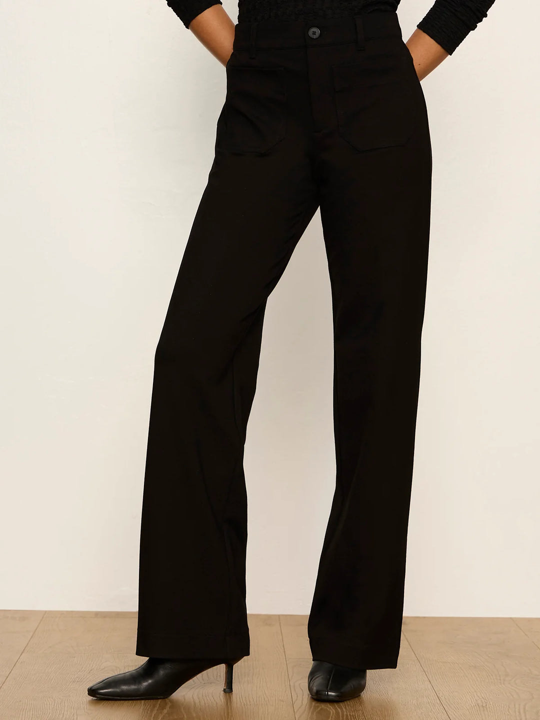 MARINE STRAIGHT LEG PONTE PANT (BLACK) - SANCTUARY