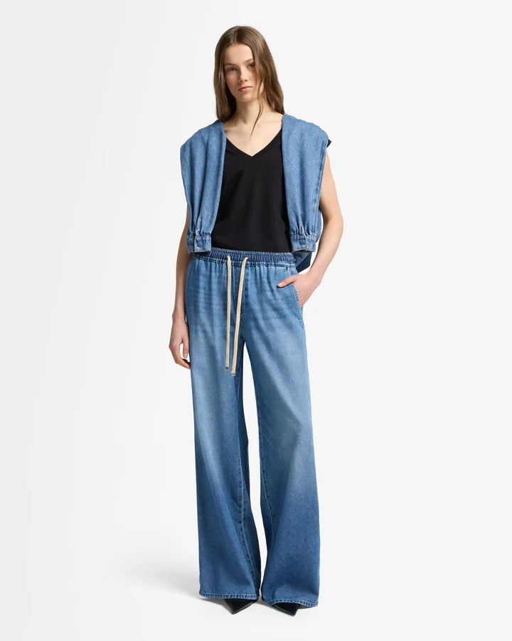 PULL-ON WIDE LEG (BLUE DENIM) - 7 FOR ALL MANKIND