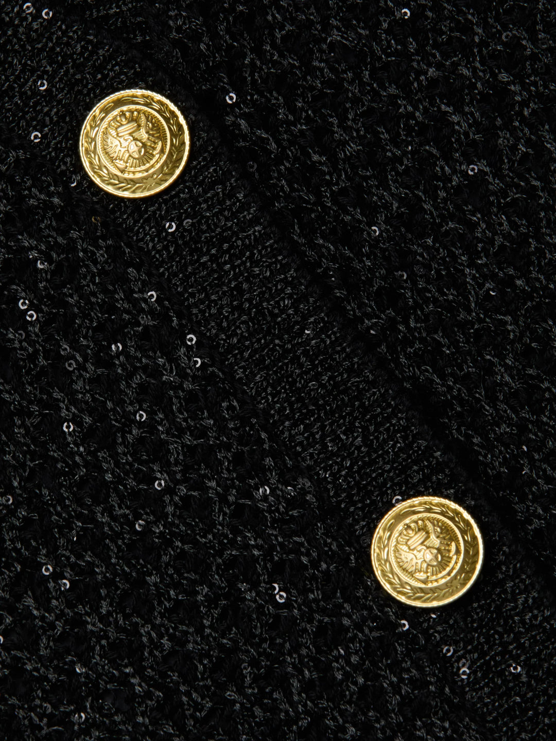 BLANCA SEQUIN CROP CARDIGAN (BLACK/GOLD) - L'AGENCE