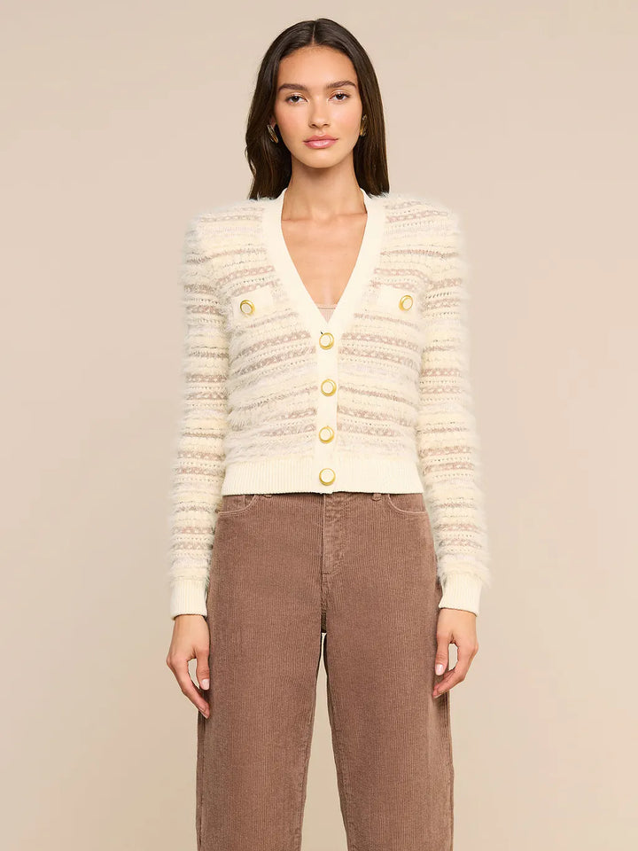 ARIADNE MIXED STITCH CARDI (ECRU NATURAL MULTI) - L'AGENCE