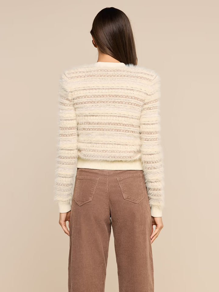 ARIADNE MIXED STITCH CARDI (ECRU NATURAL MULTI) - L'AGENCE