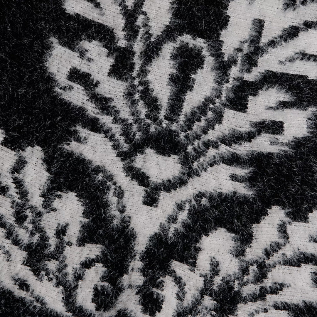 NAIAD JACQUARD FRINGE CARDIGAN (BLACK/IVORY JACQUARD) - L'AGENCE
