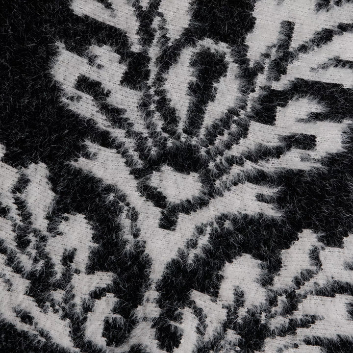 NAIAD JACQUARD FRINGE CARDIGAN (BLACK/IVORY JACQUARD) - L'AGENCE