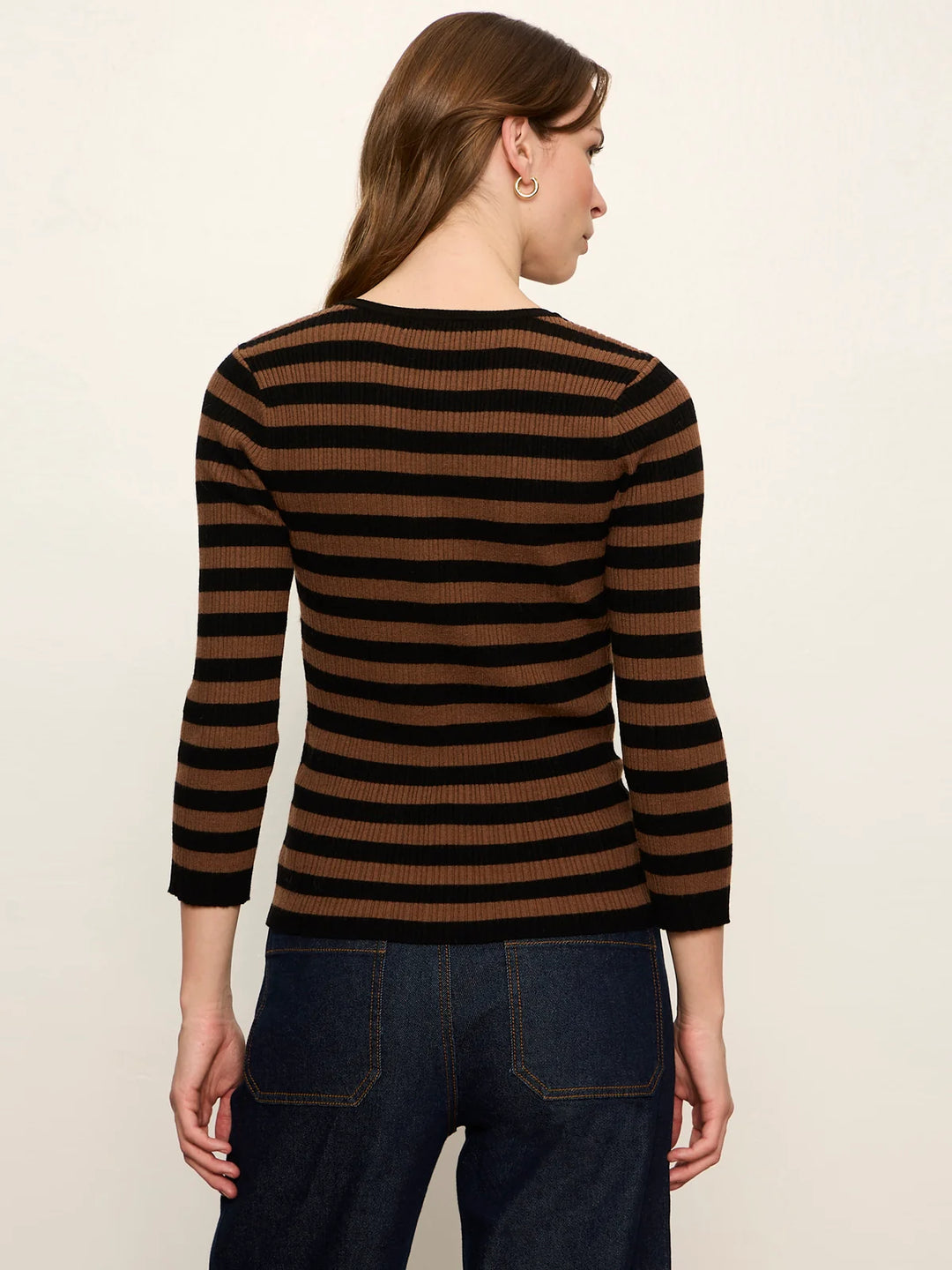 SELENA HENLEY TOP (BLACK COCOA POWDER STRIPE) - SANCTUARY