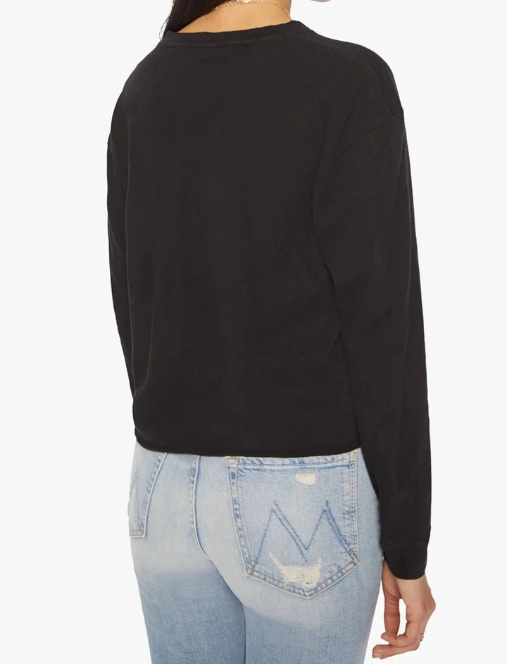 THE LONG SLEEVE SLOUCHY CUT OFF (BLACK) - MOTHER