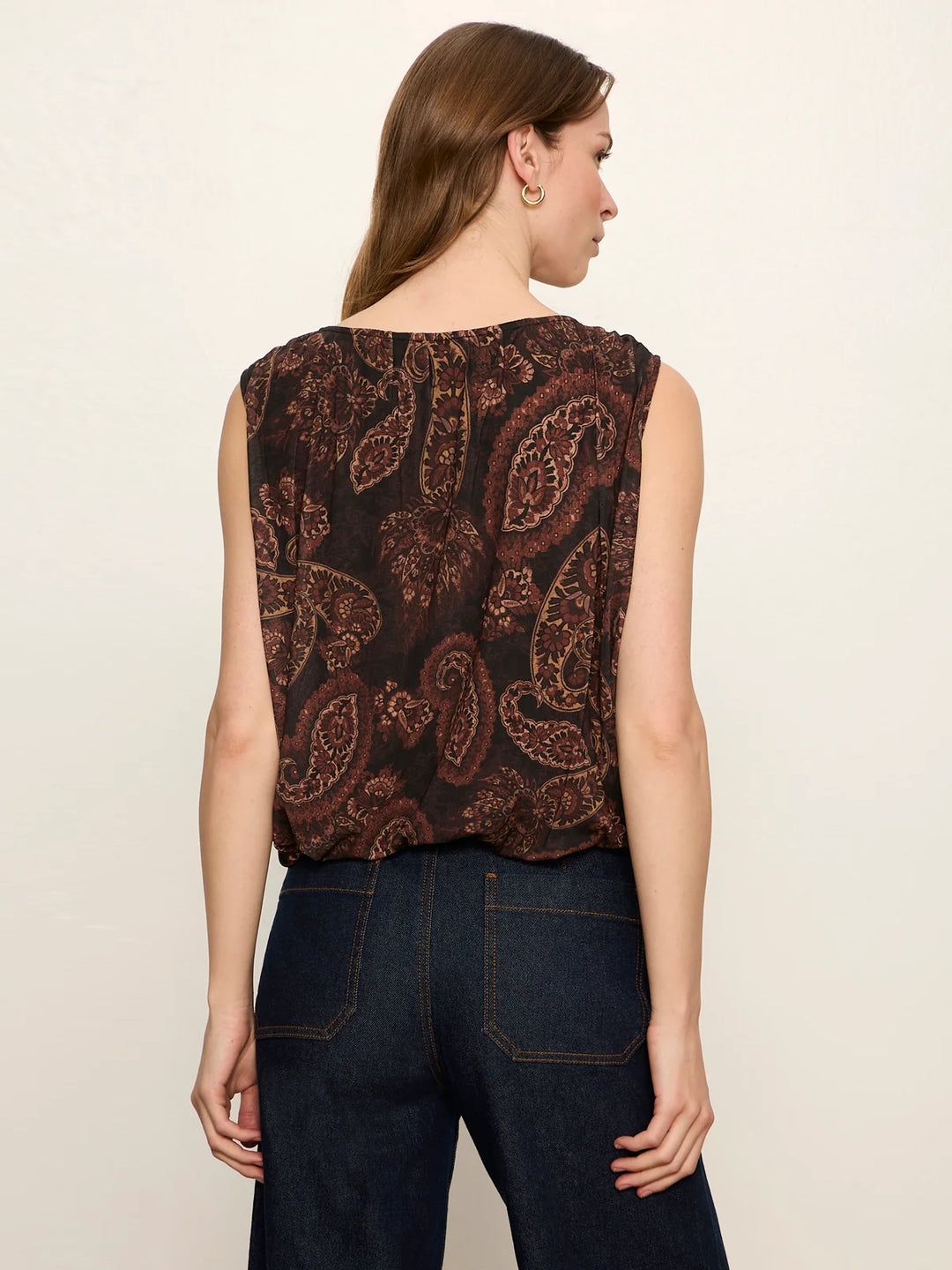 CLOVER MESH BUBBLE SHELL (COCOA PAISLEY) - SANCTUARY