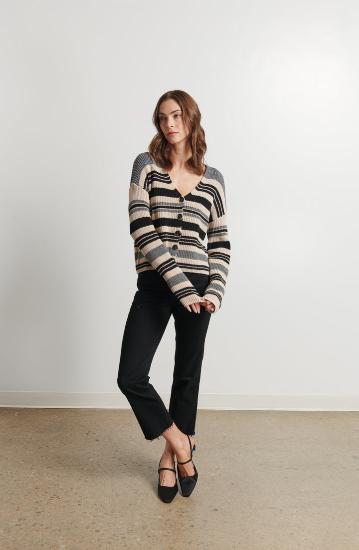 RILEY STRIPED CARDIGAN - LINE