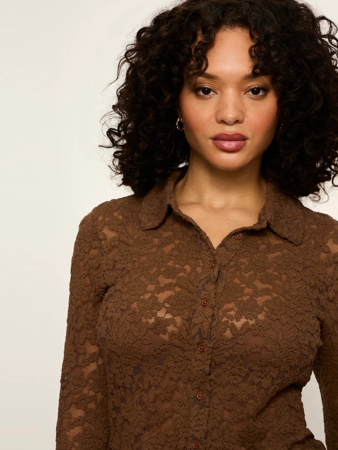 DREAMER LACE SHIRT (COCOA POWDER) - SANCTUARY