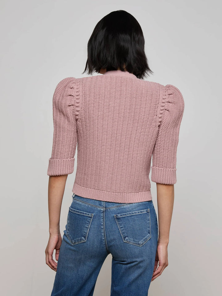 DELILAH CROP CARDIGAN (LIGHT MAUVE) - L'AGENCE
