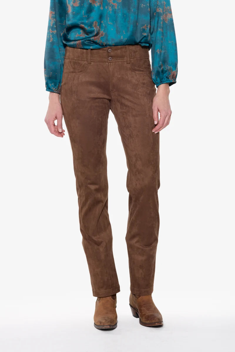 SUEDE STRAIGHT LEG JEAN (DARK CHOCOLATE) - BRENDA BEDDOME