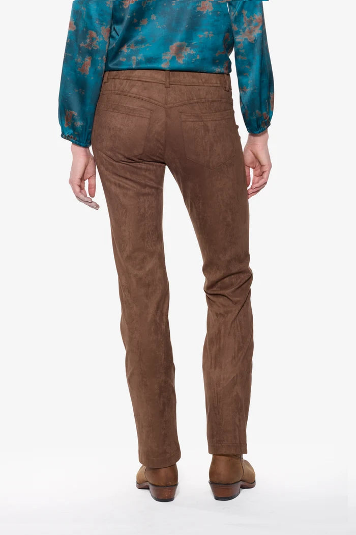 SUEDE STRAIGHT LEG JEAN (DARK CHOCOLATE) - BRENDA BEDDOME