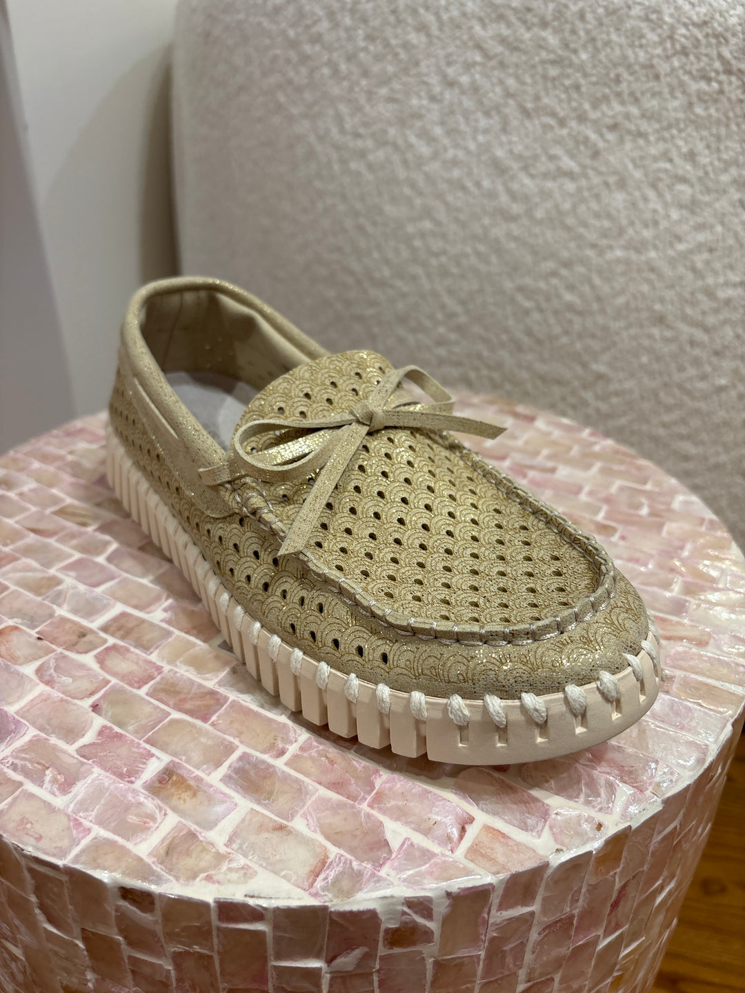 TULIP SAILOR SHOE GLITTER (PLATIN PEARL IVORY) - ILSE JACOBSEN