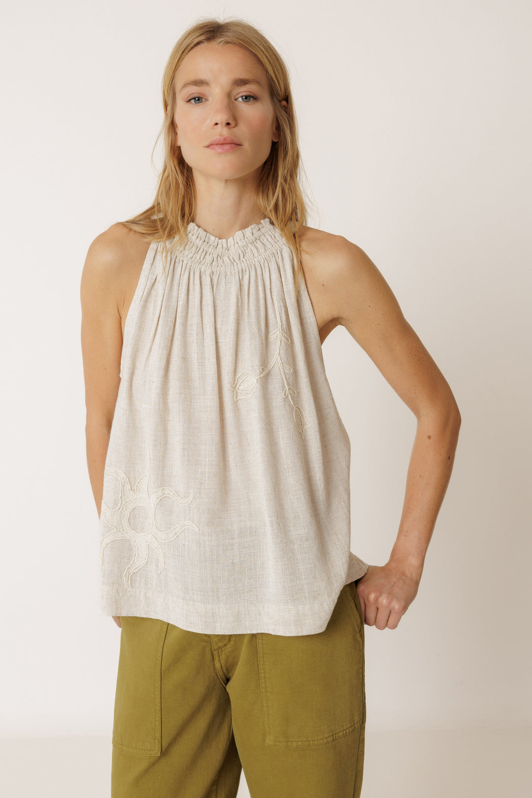 SLEEVELESS FLOW TANK (LINO) - INDI&COLD