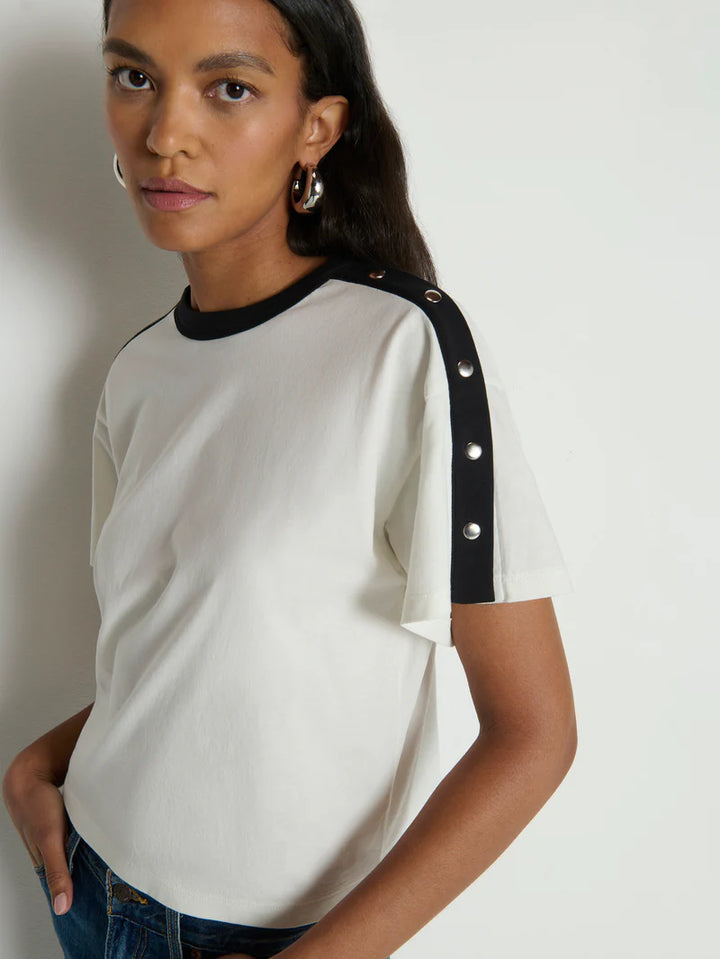 ADA BUTTON TEE (PORCELAIN COLOUR BLOCK) - NATION