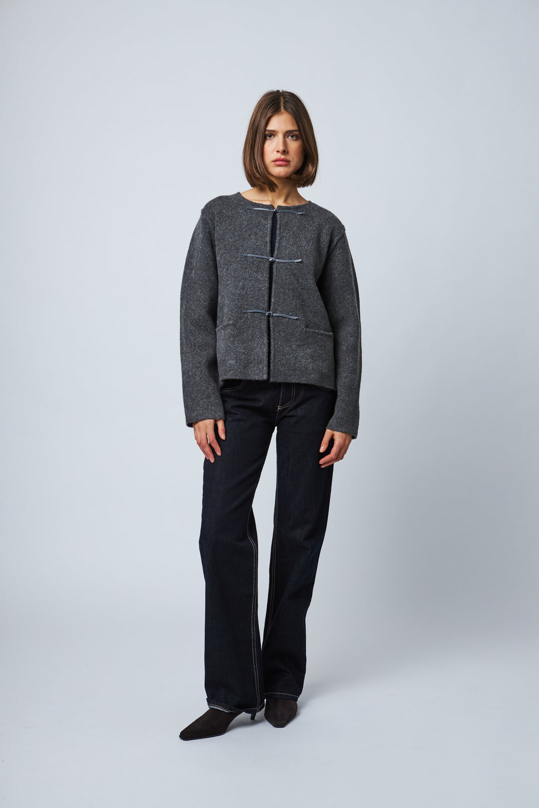ADELAIDE CARDIGAN (DARK SHADOW) - LINE