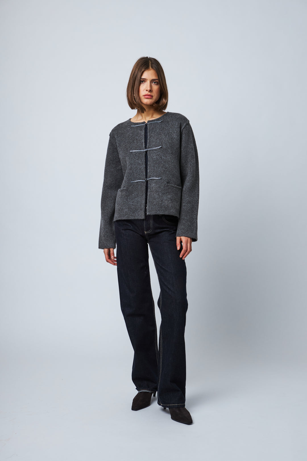 ADELAIDE CARDIGAN (DARK SHADOW) - LINE