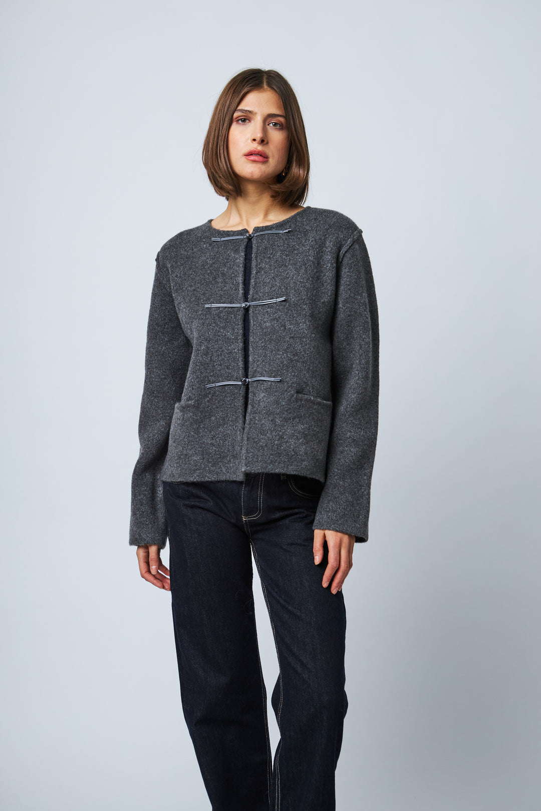 ADELAIDE CARDIGAN (DARK SHADOW) - LINE