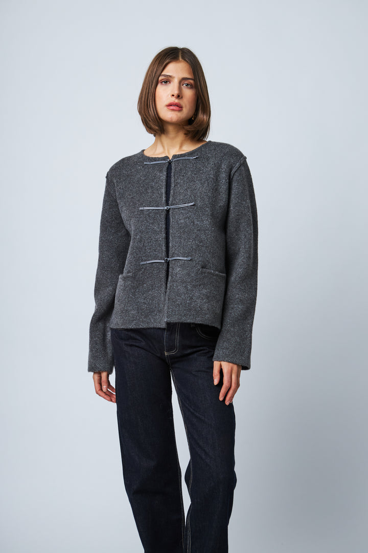 ADELAIDE CARDIGAN (DARK SHADOW) - LINE