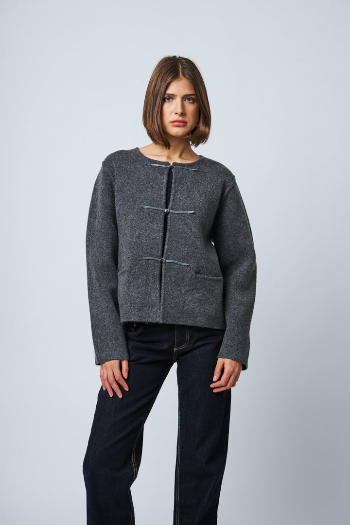 ADELAIDE CARDIGAN (DARK SHADOW) - LINE