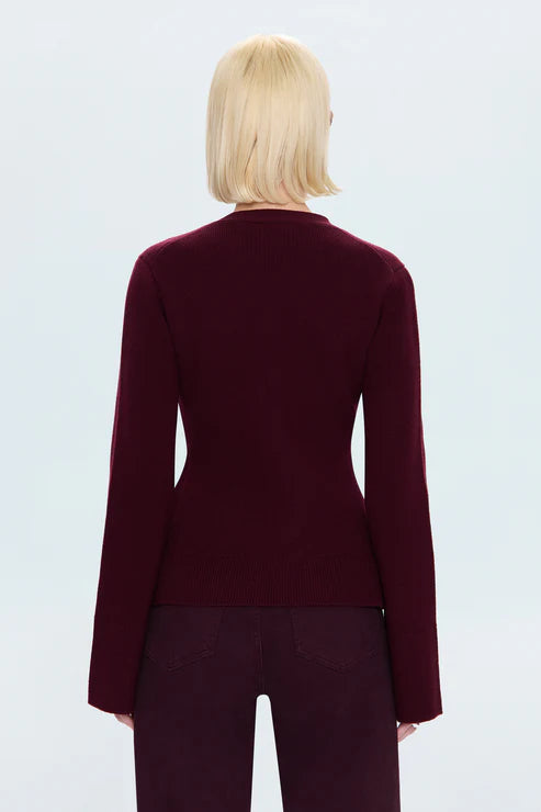 AERON V-NECK CARDIGAN SWEATER - PISTOLA