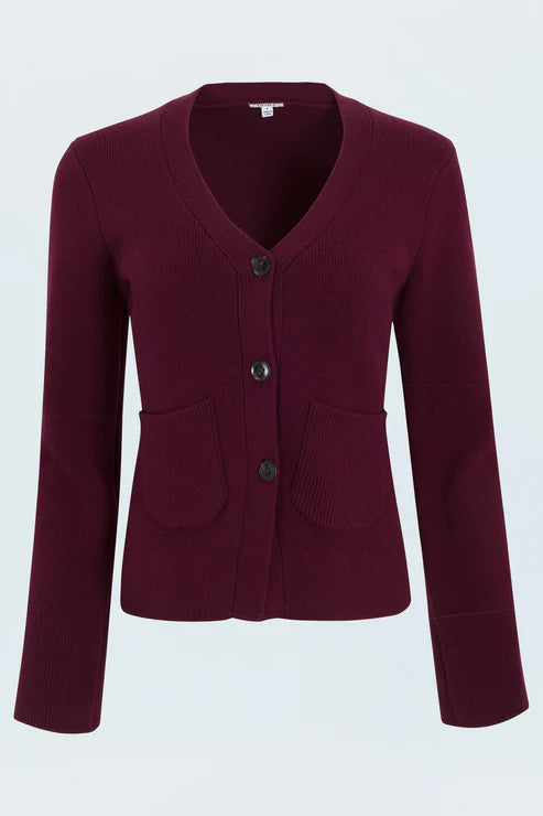 AERON V-NECK CARDIGAN SWEATER - PISTOLA