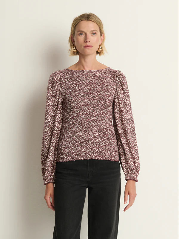 AIDEN SMOCKED BLOUSE (WINTER FLORAL) - NATION