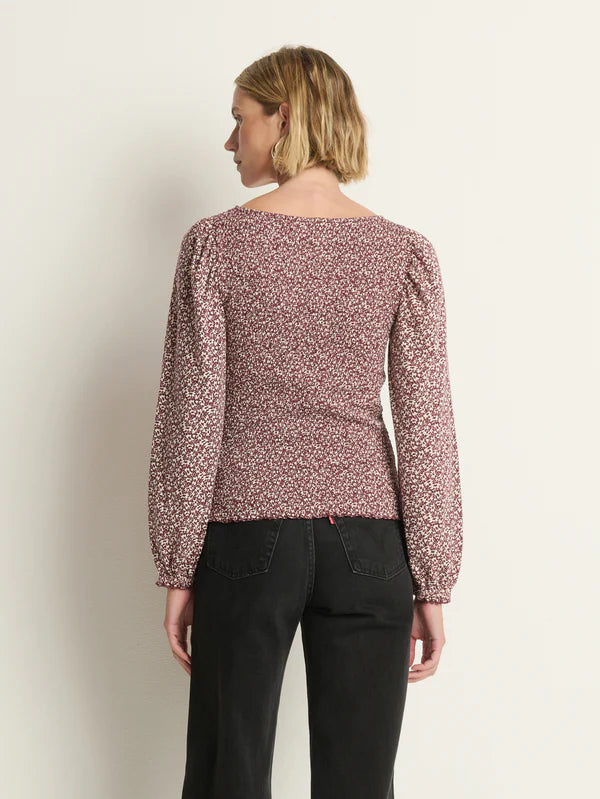 AIDEN SMOCKED BLOUSE (WINTER FLORAL) - NATION
