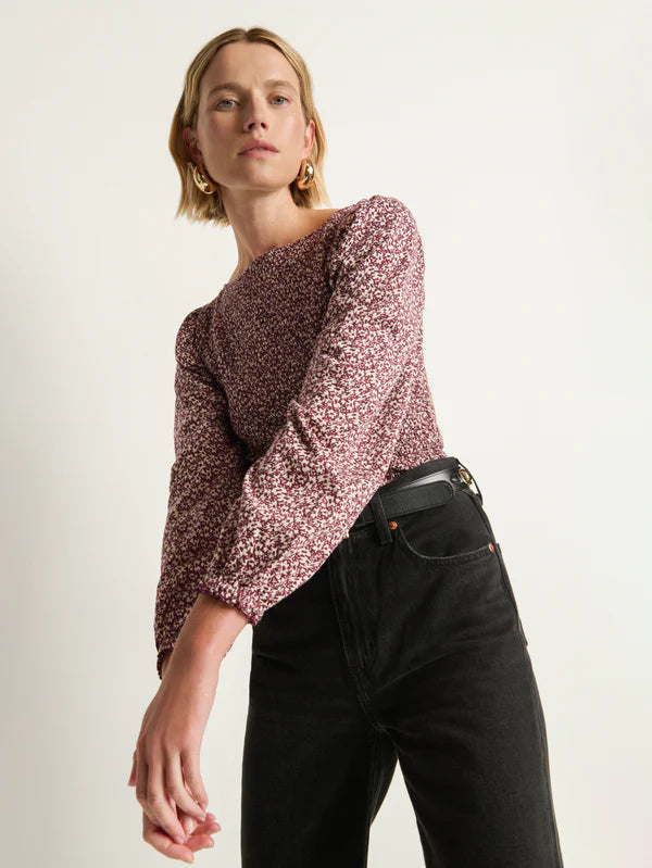 AIDEN SMOCKED BLOUSE (WINTER FLORAL) - NATION