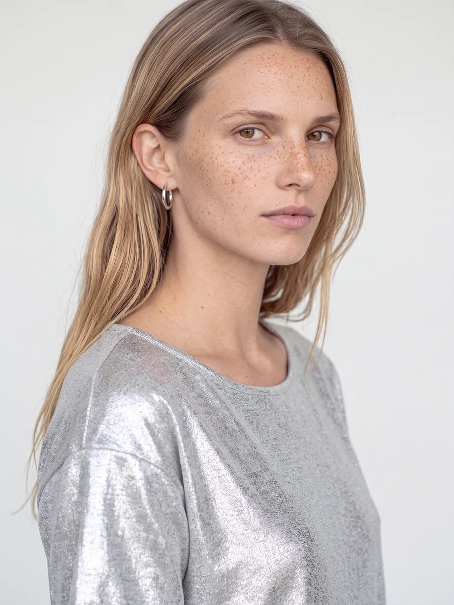 NIVA METALLIC TEE (SILVER) - MOS MOSH