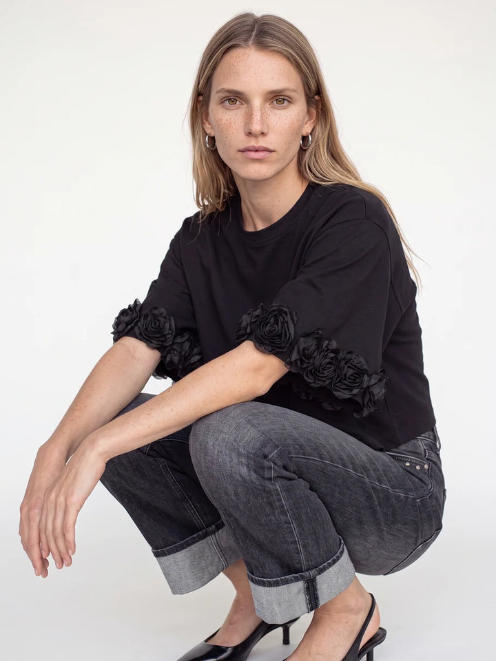 ROSETTE TEE (BLACK) - MOS MOSH