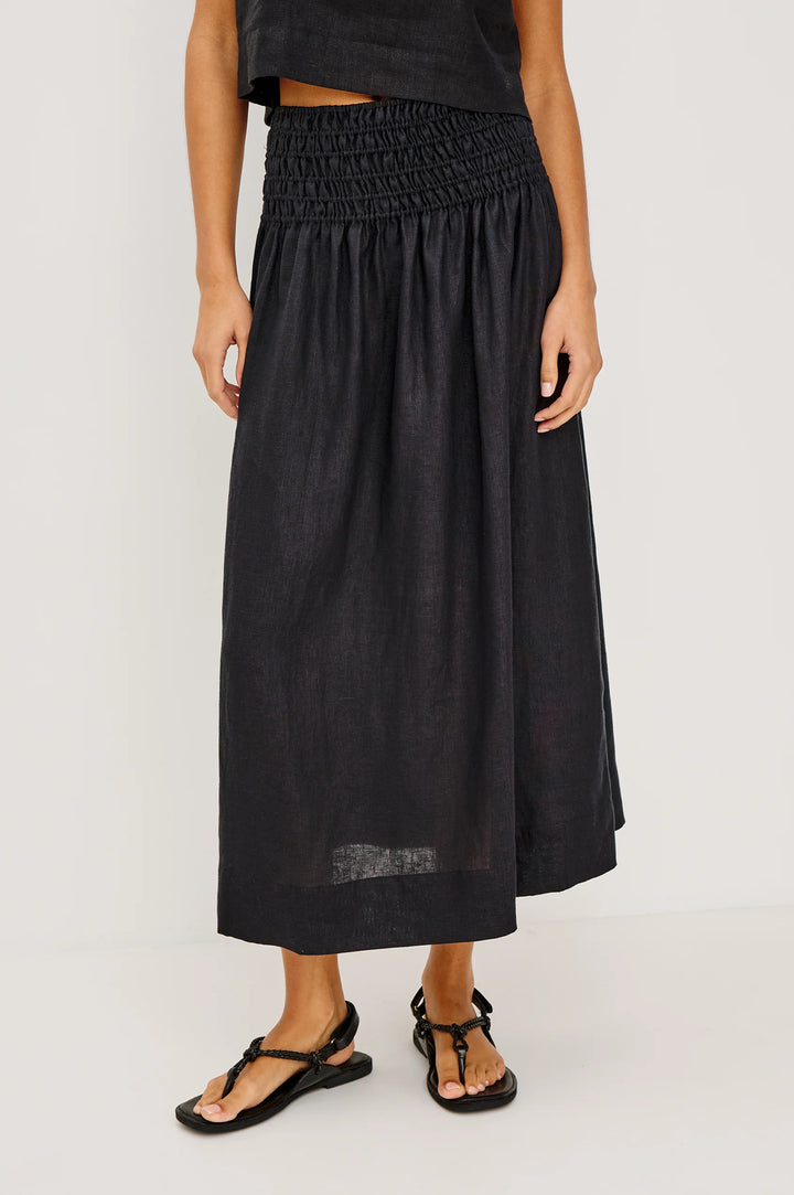 ALESSA LINEN SKIRT (BLACK) - RAILS