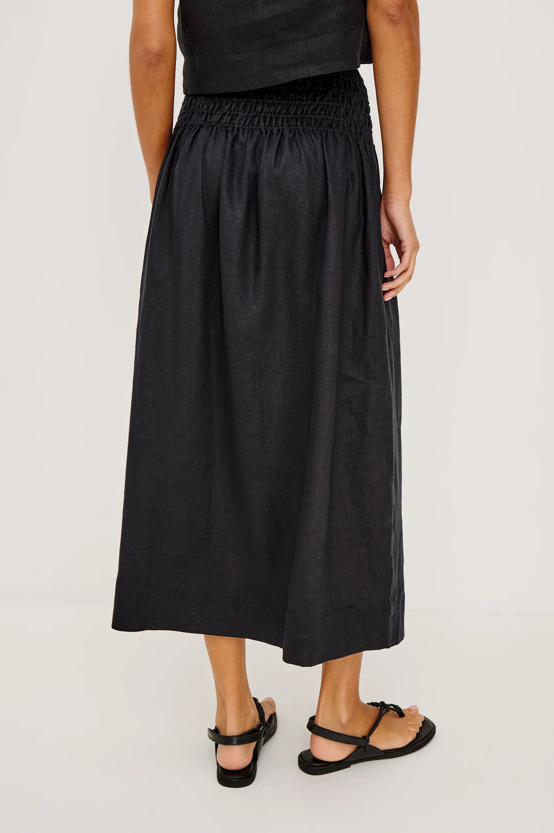 ALESSA LINEN SKIRT (BLACK) - RAILS