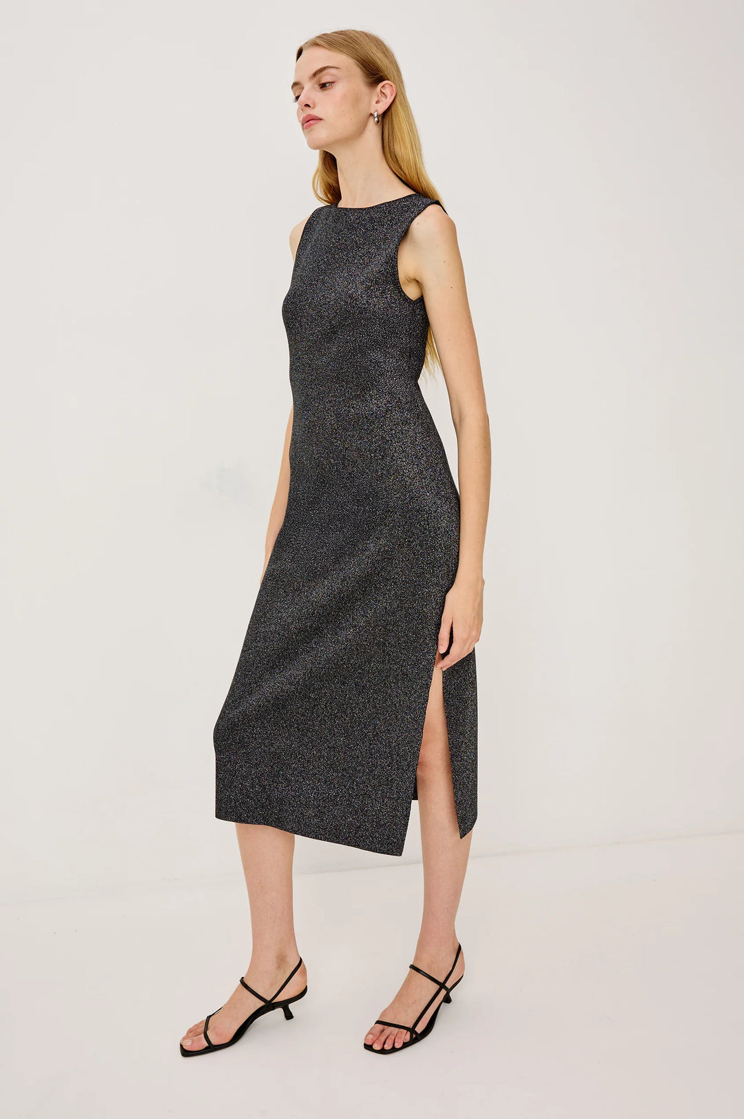 ALORA DRESS (GUNMETAL LUREX) - RAILS