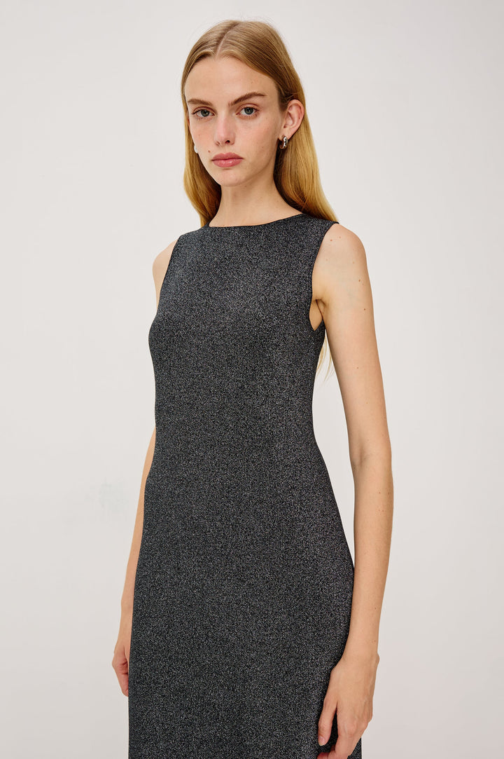 ALORA DRESS (GUNMETAL LUREX) - RAILS