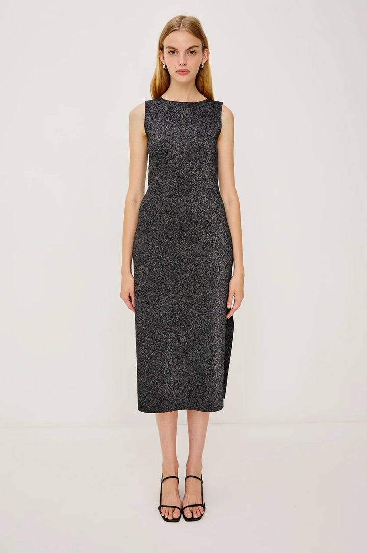 ALORA DRESS (GUNMETAL LUREX) - RAILS