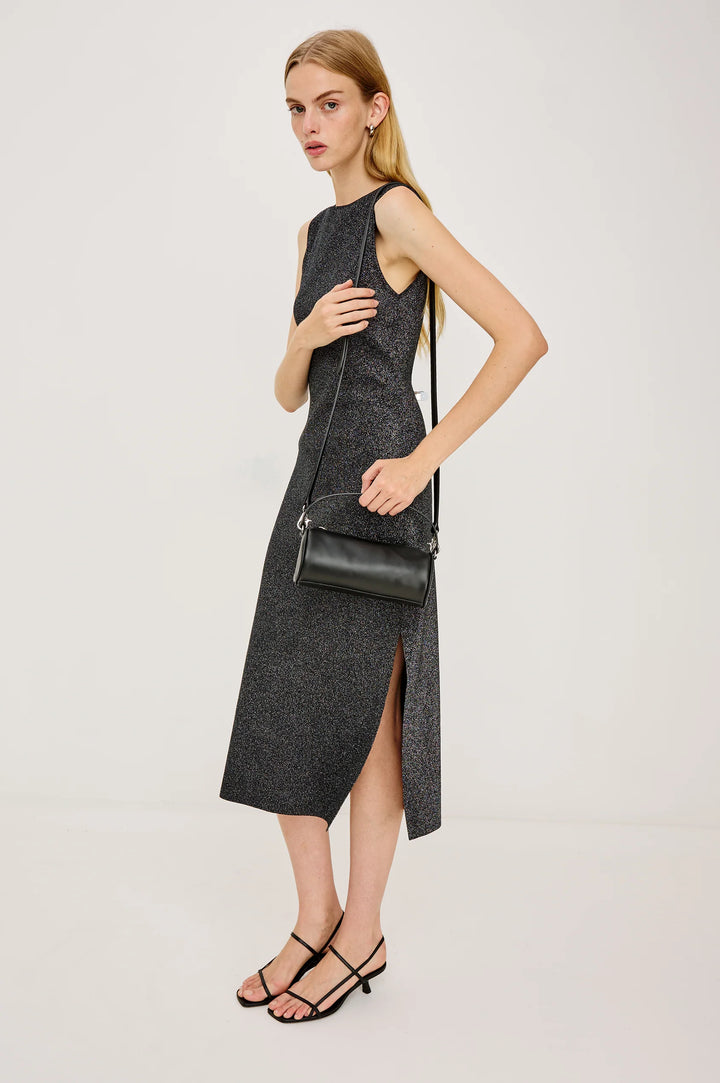 ALORA DRESS (GUNMETAL LUREX) - RAILS