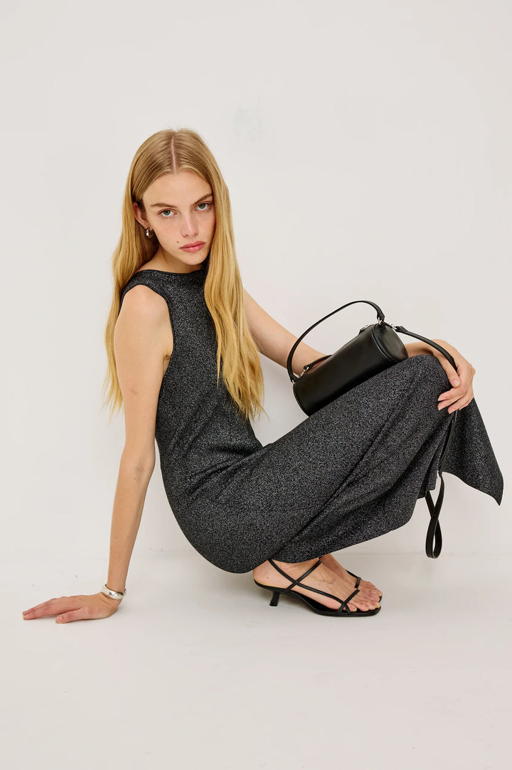 ALORA DRESS (GUNMETAL LUREX) - RAILS