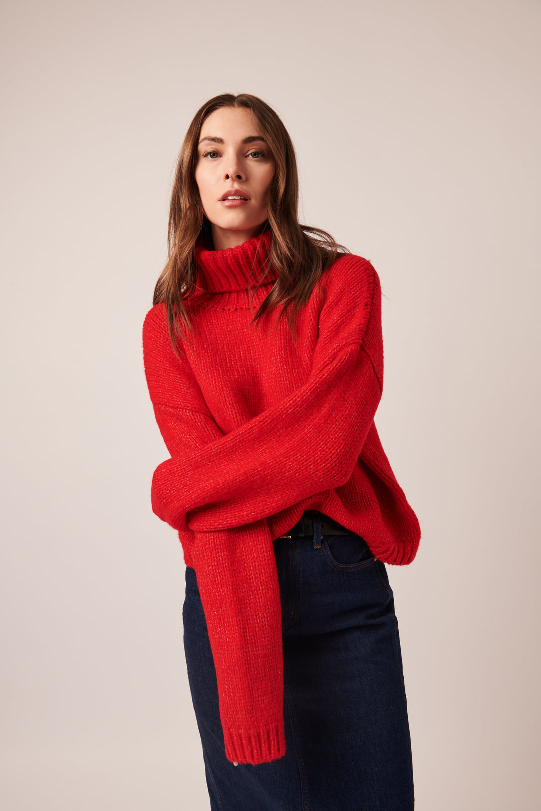 AMELIE OVERSIZED TURTLENECK SWEATER - LINE