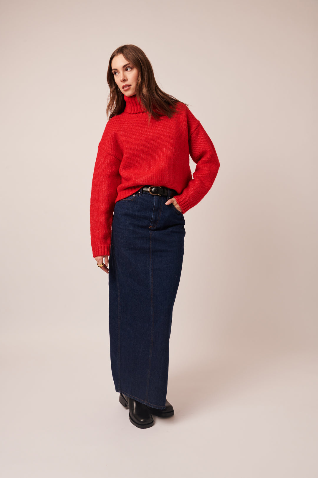 AMELIE OVERSIZED TURTLENECK SWEATER - LINE