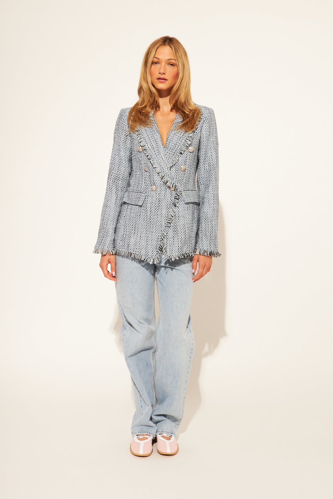 ANDRES DENIM STYLE BLAZER (DENIM TWEED) - JOHN+JENN