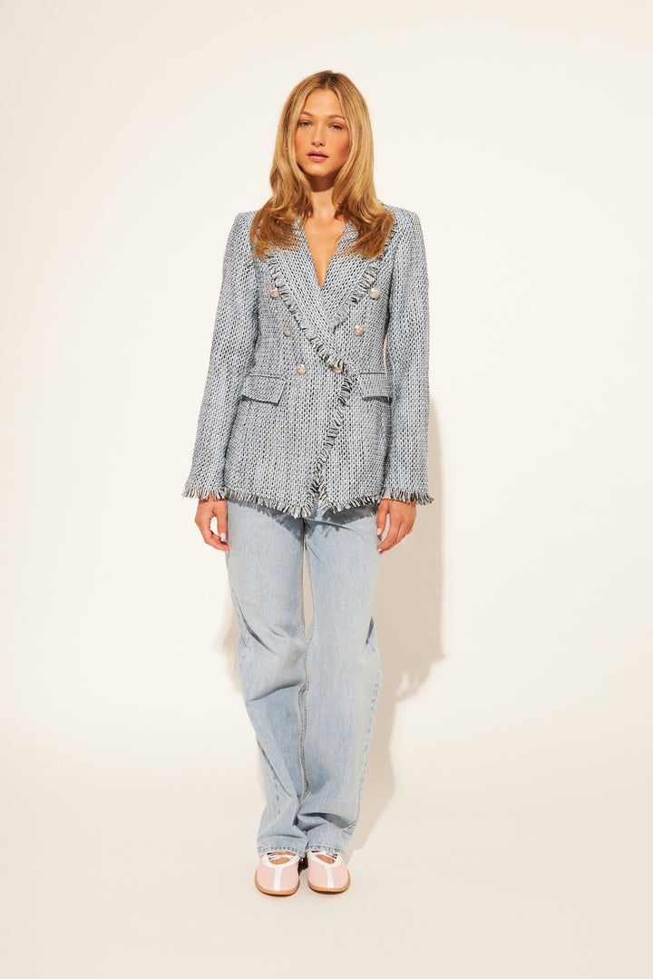 ANDRES DENIM STYLE BLAZER (DENIM TWEED) - JOHN+JENN