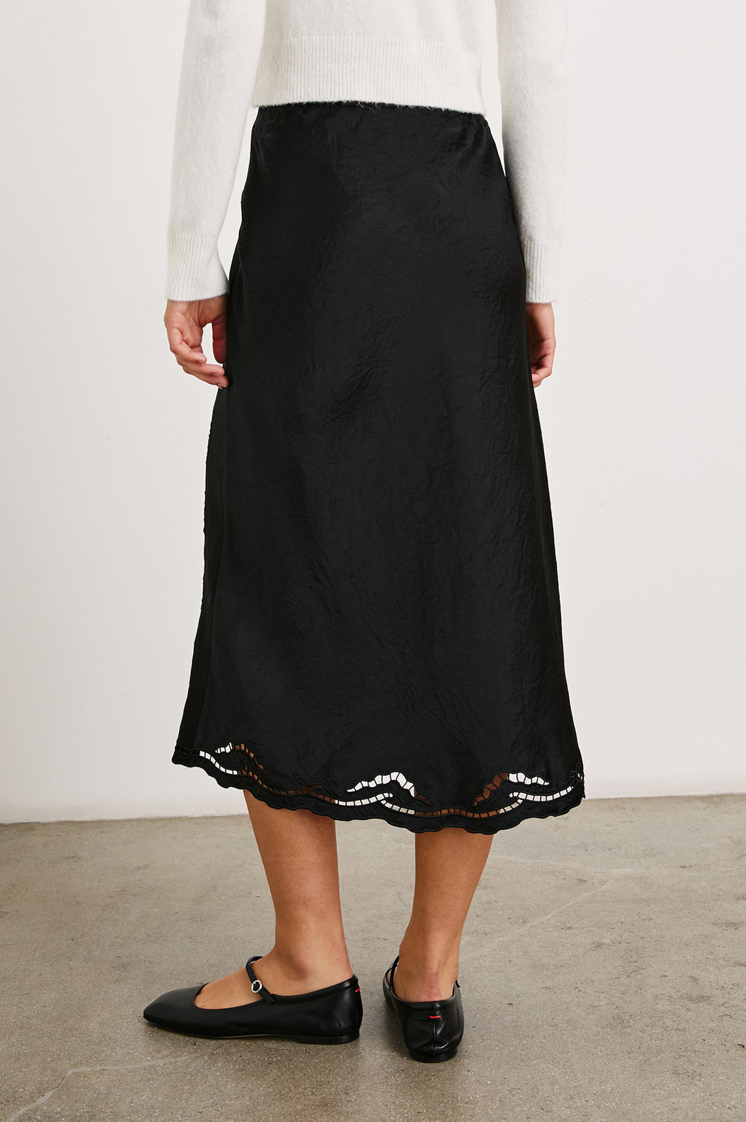 ANYA SATIN EYELET SKIRT - RAILS